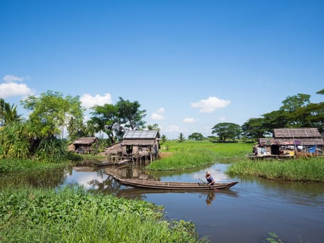 Rural scene in Maubin, Myanmar