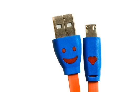 USB cable or cord for charging, valentine.