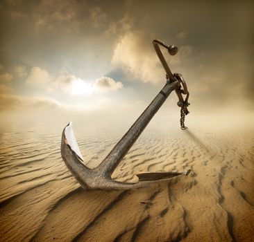 Anchor in desert