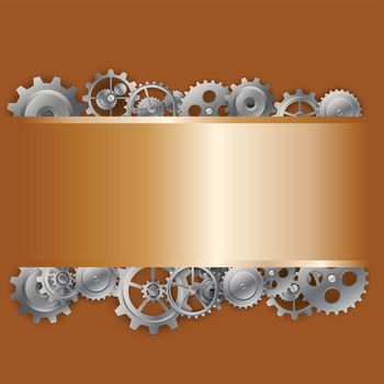 steel background and gear wheel