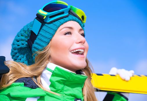 Happy skier girl