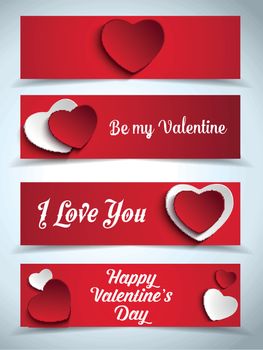 Vector - Valentines Day Set of Four Web Banners