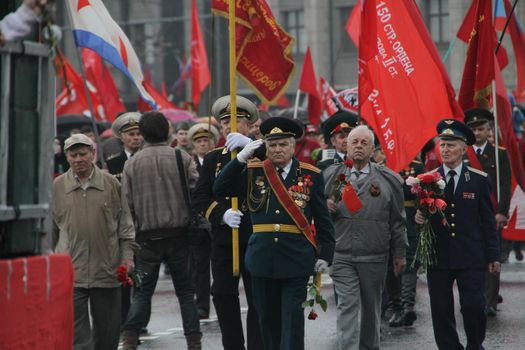 Procession of communists in Moscow