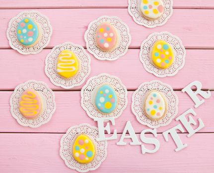 Colorful cookies with polka dots