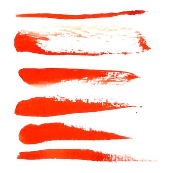 Watercolor design element  red brush for the realization