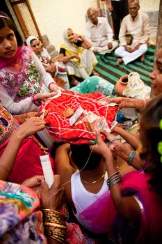 Indian groom doing marriage rituals