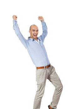 Man cheering in jubilation