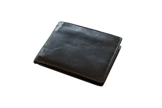 Leather wallet isolated on white