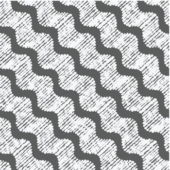 Seamless geometric background. Modern monochrome 3D texture. Pattern with realistic shadow and cut out of paper effect.Geometrical ornament with diagonal dot textured waves.