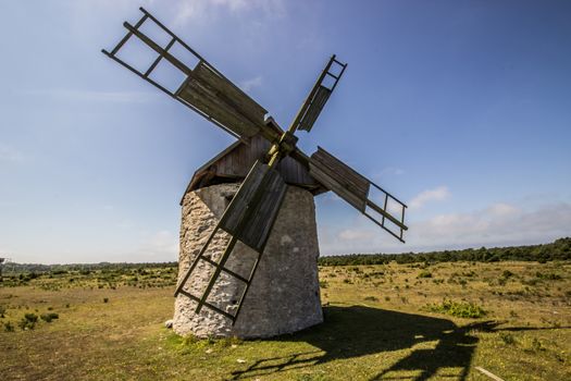 Windmill on Field in Gotland