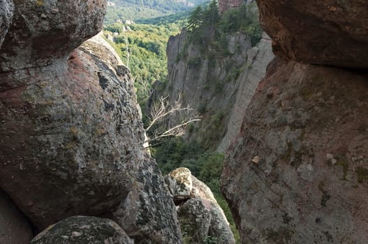 Belogradchik rock - look from one rock cleft
