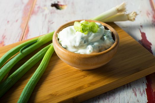 Yogurt and Green Onion Topping for food