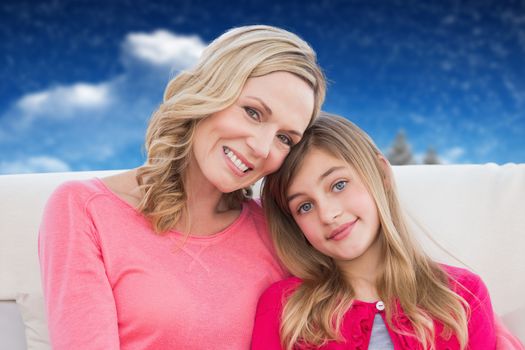 Composite image of mother and daughter