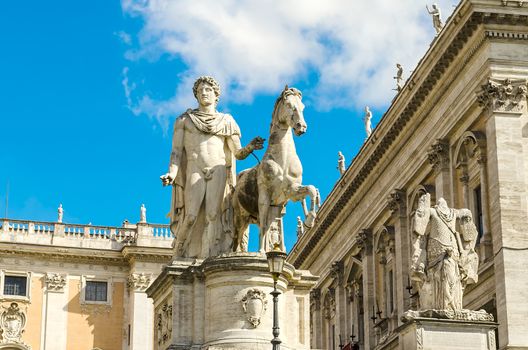Equestrian statue of Pollux on Capitol. Rome. Italy