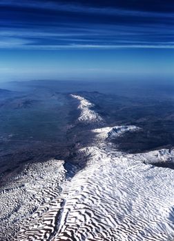 Beautiful aerial view on mountain range