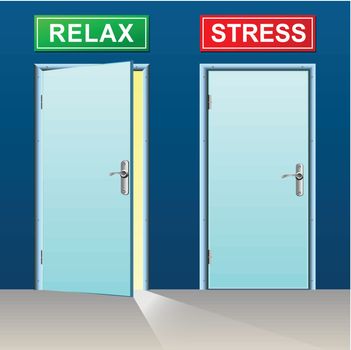 relax and stress doors concept