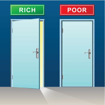 rich and poor doors concept