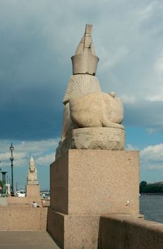 Sphinxes at the Universitetskaya Embankment, Saint Petersburg