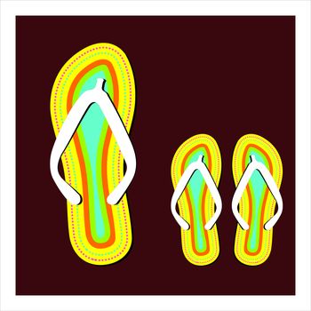 Colorful flip flops set