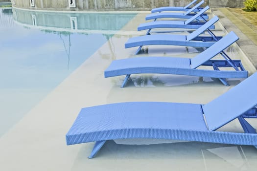 Turquoise Pool Benches 
