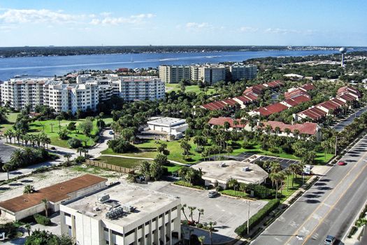 Aerial view of Daytona Beach Shores, Florida