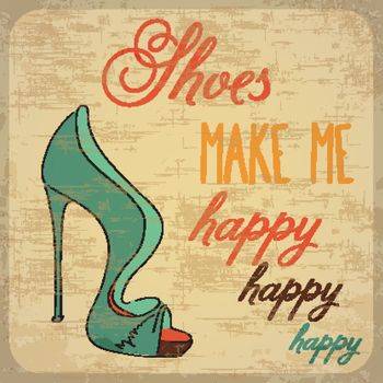 Quote Typographic Background about shoes