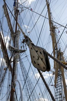 Sail ship rigging