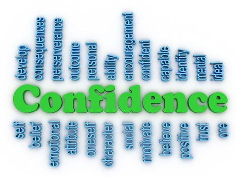 3d image Confidence in Personal Belief concept word cloud backgr