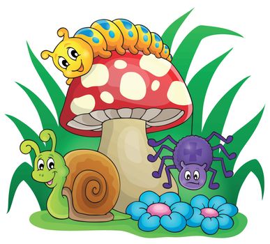 Toadstool with small animals