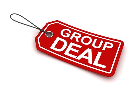 Group deal tag, 3d render