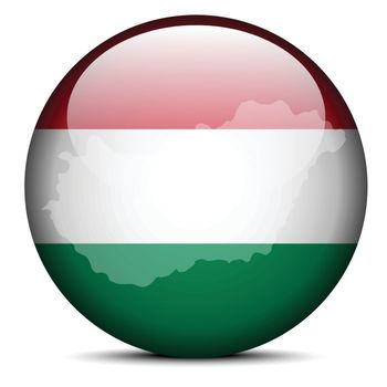 Map on flag button of Hungary