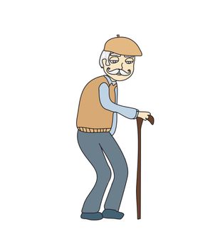 The old man on a white background, vector