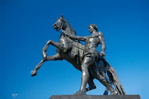 Sculpture of Horse Tamer, Anichkov bridge, Saint Petersburg, Rus