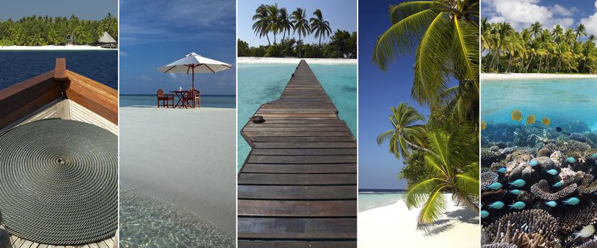 The tropical paradise of the Maldives in the northern Indian Ocean.