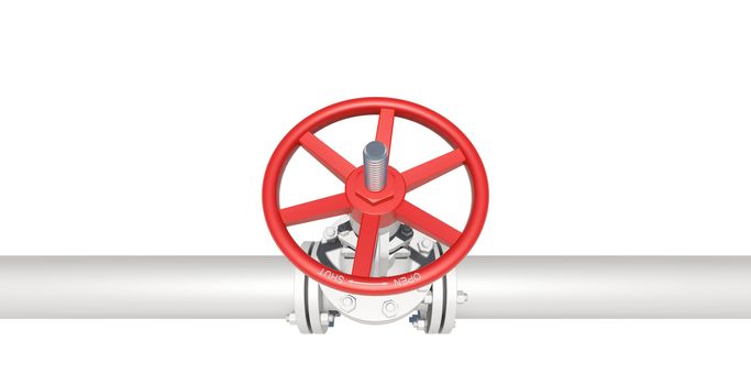White pipe with valve