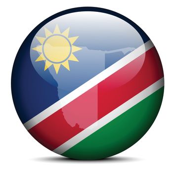 Map on flag button of Republic  Namibia