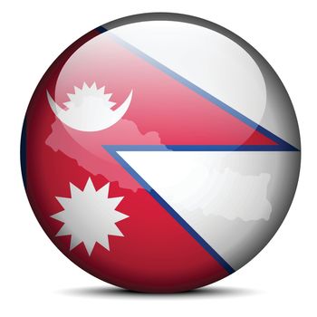 Map on flag button of Federal Democratic Republic  Nepal
