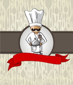 Chef cartoon restaurant menu design