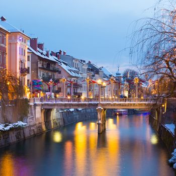 Ljubljana in Christmas time. Slovenia, Europe. 
