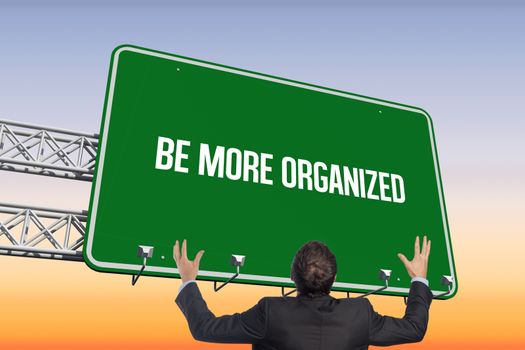 Be more organized against purple and orange sky
