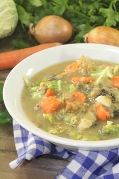 homemade cabbage stew with vegetables