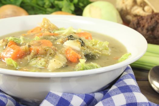 hot cabbage stew with vegetables
