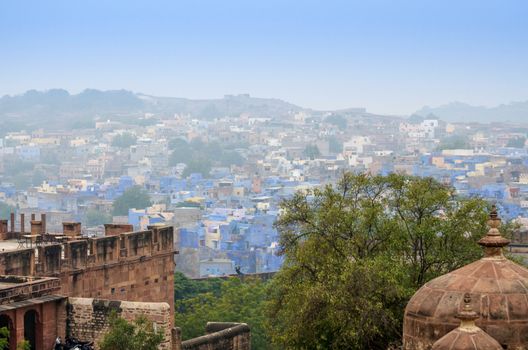 Jodhpur the blue city in Rajasthan state in India. 