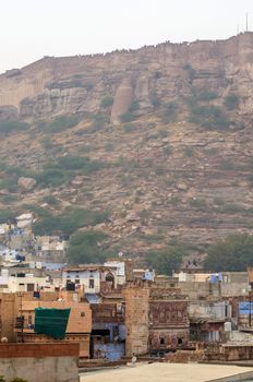 Jodhpur the blue city with Mehrangarh Fort in the background
