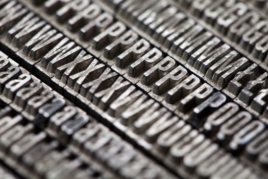 A mix of vintage letterpress characters