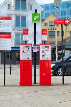 Car Parking Pay Machines Strandkaien Stavanger Quayside Norway