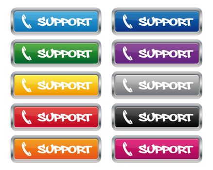 Support metallic rectangular buttons