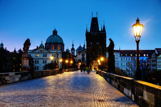 Charles bridge early in the morning