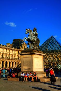  Louis XIV statue at the Louvre museum in Paris, France