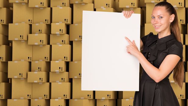 Young businesswoman with blank paper